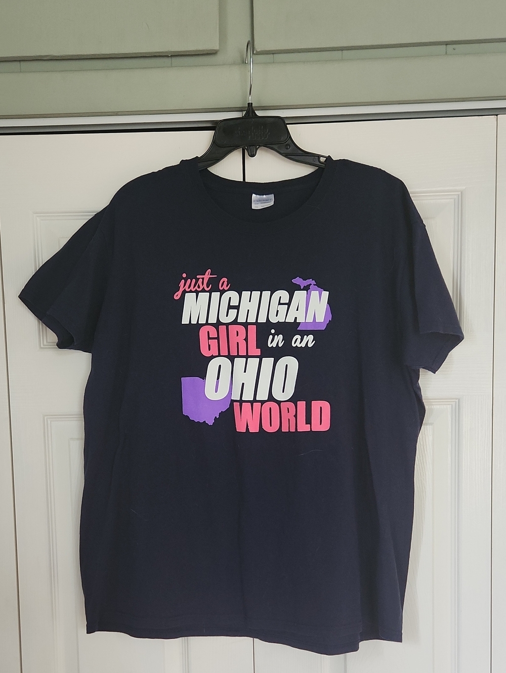 Navy Short Sleeve Tee - "Just a Michigan Girl In An Ohio World"